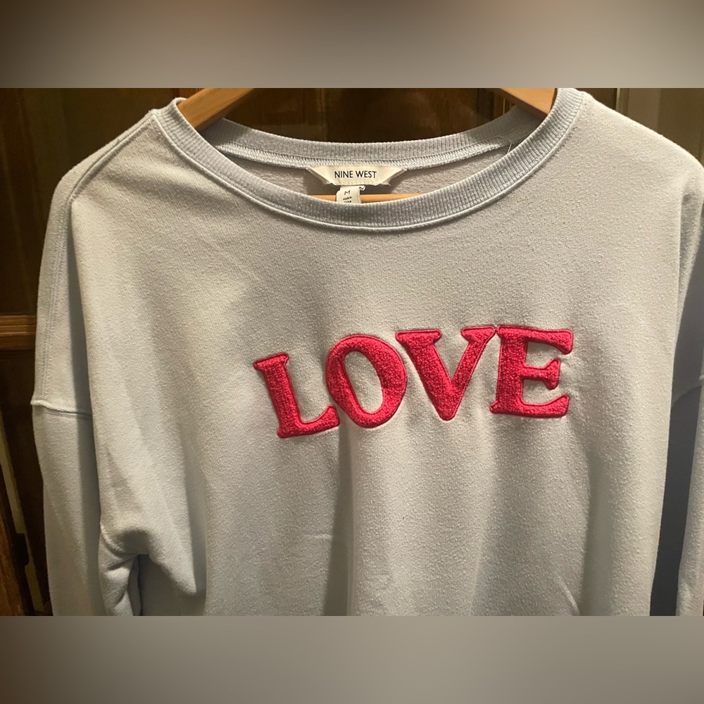 Women's Light Blue Sweatshirt - Love